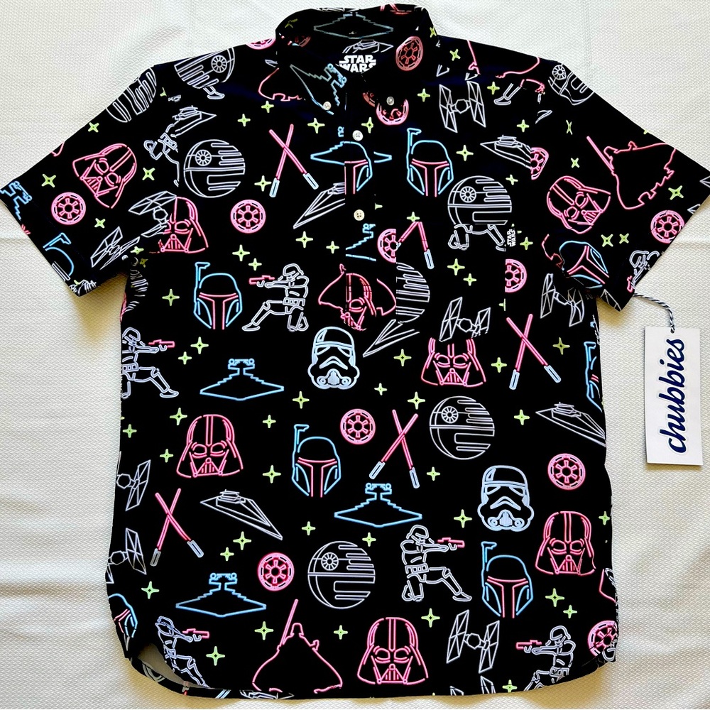 Chubbies The New Hope Darth Vader Swim Shirt RARE Star Wars Size Small